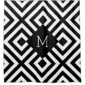 白黒モノグラム シャワーカーテン (正面)