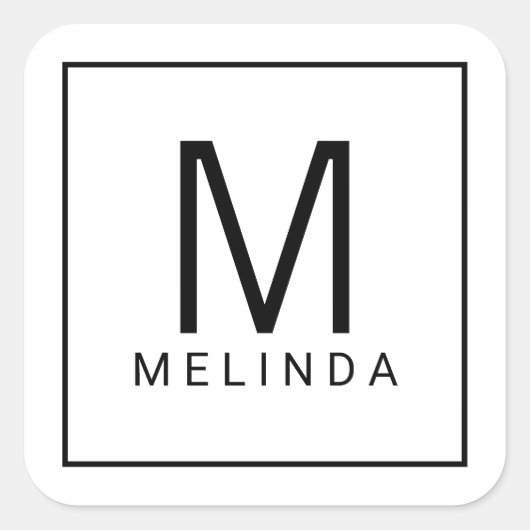 白黒モノグラム スクエアシール (正面)