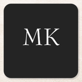 白黒モノグラム スクエアペーパーコースター