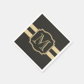 白黒モノグラム スタンダードカクテルナプキン (角)