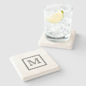 白黒モノグラム ストーンコースター (横)