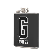 白黒モノグラム | スポーティはっきりしたモダンな フラスク (左)