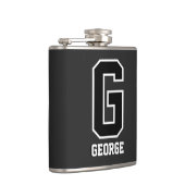 白黒モノグラム | スポーティはっきりしたモダンな フラスク (右)