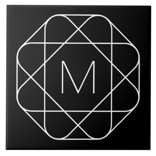 白黒モノグラム タイル (正面)