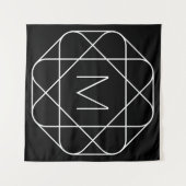 白黒モノグラム タペストリー (正面(横))