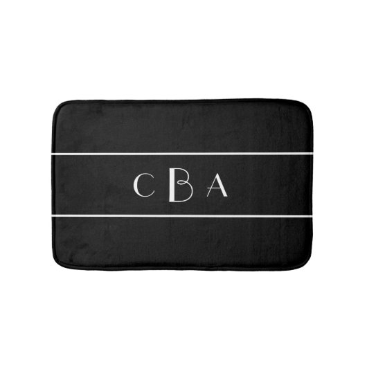 白黒モノグラム バスマット (正面)