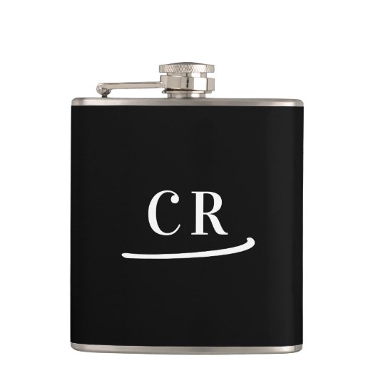 白黒モノグラム フラスク (正面)