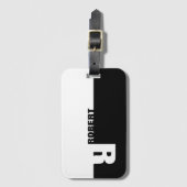 白黒モノグラム ラゲッジタグ (正面縦)