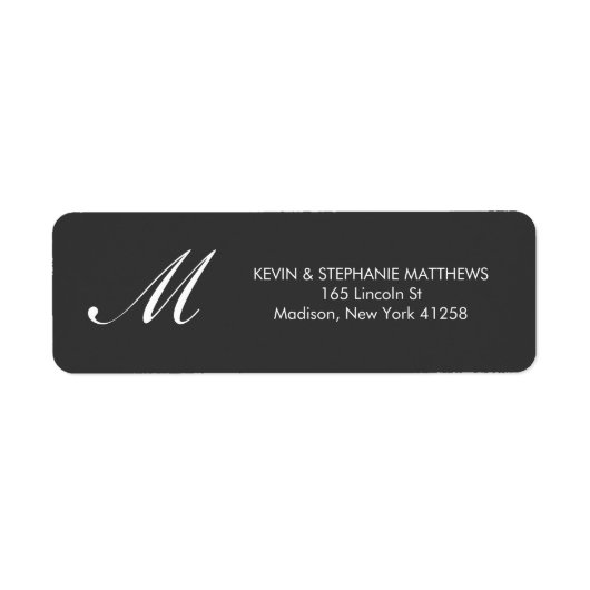 白黒モノグラム ラベル (正面)