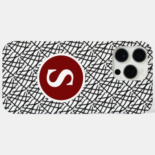 白黒モノグラム Case-Mate iPhoneケース (裏面 (横))