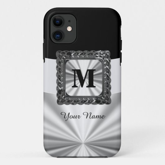 白黒モノグラム Case-Mate iPhoneケース (裏面)