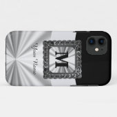 白黒モノグラム Case-Mate iPhoneケース (裏面(横))