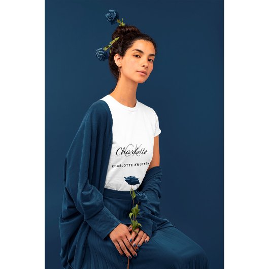 白黒モノグラムinitails名ミニマル主義者 tシャツ