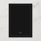 白黒モノグラムQRコードエレガントな結婚式 エンクロージャーカード (裏面)