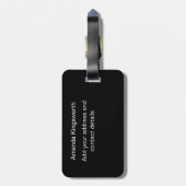 白黒モノグラモダンムエレガント ラゲッジタグ (裏面縦)