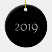 白黒モノグラモダンムストライプ セラミックオーナメント (裏面)