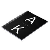 白黒モノグラモダンムパーソナライズされた ノートブック (左側)