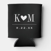 白黒モノグラモダンム結婚グラム 缶クーラー (正面)