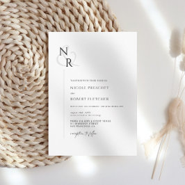 白黒モノグラモダンム結婚ズ 招待状