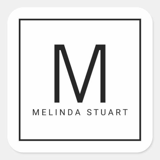 白黒モノグラモダンム スクエアシール (正面)