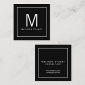 白黒モノグラモダンム スクエア名刺 (正面/裏面)