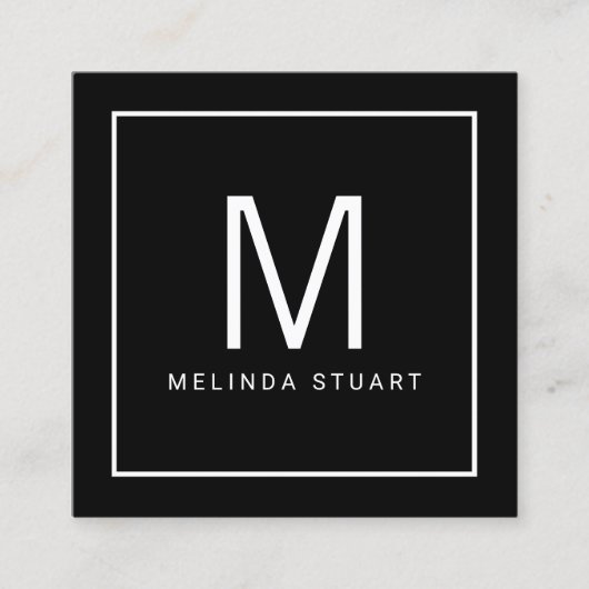 白黒モノグラモダンム スクエア名刺 (正面)