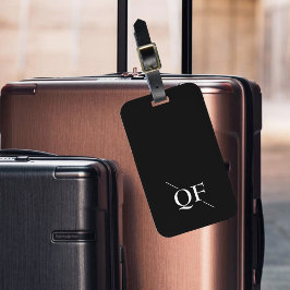 白黒モノグラモダンム ラゲッジタグ