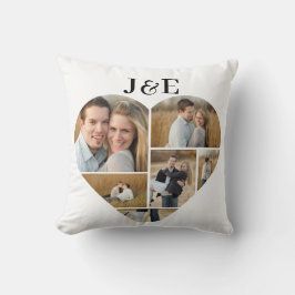 白黒モノグラームハートフォトコラージュ クッション