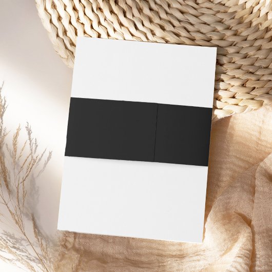 白黒モノグラ結婚ムエレガント 招待状ベリーバンド