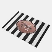 白黒モノストライプグラム ドアマット (アングル)