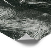 白黒モノプリント抽象芸術 ポスター (角)