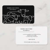 白黒モバイルブッチャーキャトル農家 名刺 (正面/裏面)