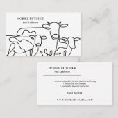 白黒モバイルブッチャーキャトル農家 名刺 (正面/裏面)