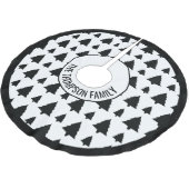 白黒モミのクリスマスツリーパターン&文字 ブラッシュドポリエステルツリースカート (アングル)