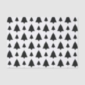 白黒モミのクリスマスツリーパターン 薄葉紙 (正面)