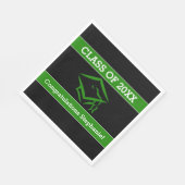 白黒モルタルボード卒業パーティー スタンダードランチョンナプキン (角)