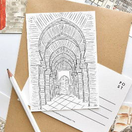 白黒モロッコのはがき インビテーションポストカード