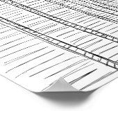 白黒モロッコの廊下ポスター ポスター (角)