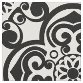 白黒モロッコタイル模様地 ファブリック (クローズアップ)