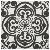 白黒モロッコタイル模様地 ファブリック (見本)