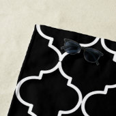 白黒モロッコパタ地中海のーン ビーチタオル (インサイチュ)