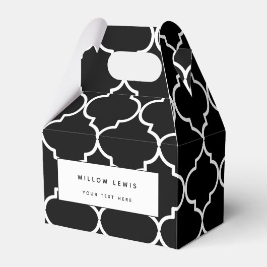 白黒モロッコパタ地中海のーン フェイバーボックス (正面サイド)