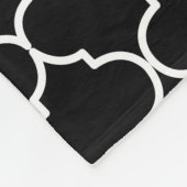 白黒モロッコパタ地中海のーン フリースブランケット (角)