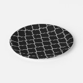 白黒モロッコパタ地中海のーン ペーパープレート (アングル)