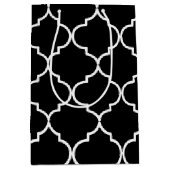 白黒モロッコパタ地中海のーン ミディアムペーパーバッグ (正面)