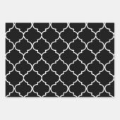 白黒モロッコパタ地中海のーン ラッピングペーパーシート (正面3)