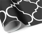 白黒モロッコパタ地中海のーン ラッピングペーパー (ロールコーナー)