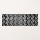 白黒モロッコモザイクパターン ヨガマット (正面(横))