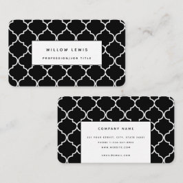 白黒モロッコ地中海のシンプル 名刺