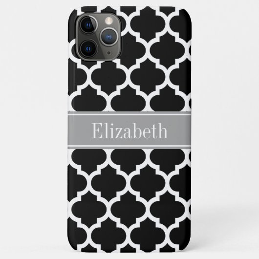 白黒モロッコ#5ダークグレー名モノグラム Case-Mate iPhoneケース (裏面)